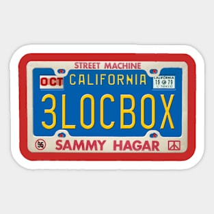 Sammy Hagar - Three Lock Box License Plate Sticker